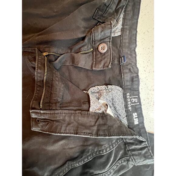 GEORGE SLIM BLACK CHINO PANTS MENS 36 X 30 - Picture 2 of 6